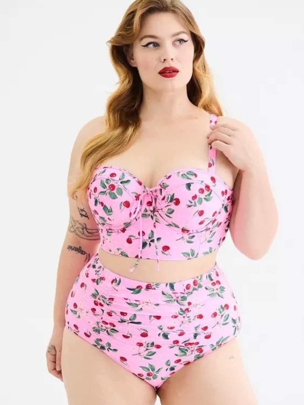 Torrid Retro Chic Wired Cherry Print Bikini 2x/3x DD/F